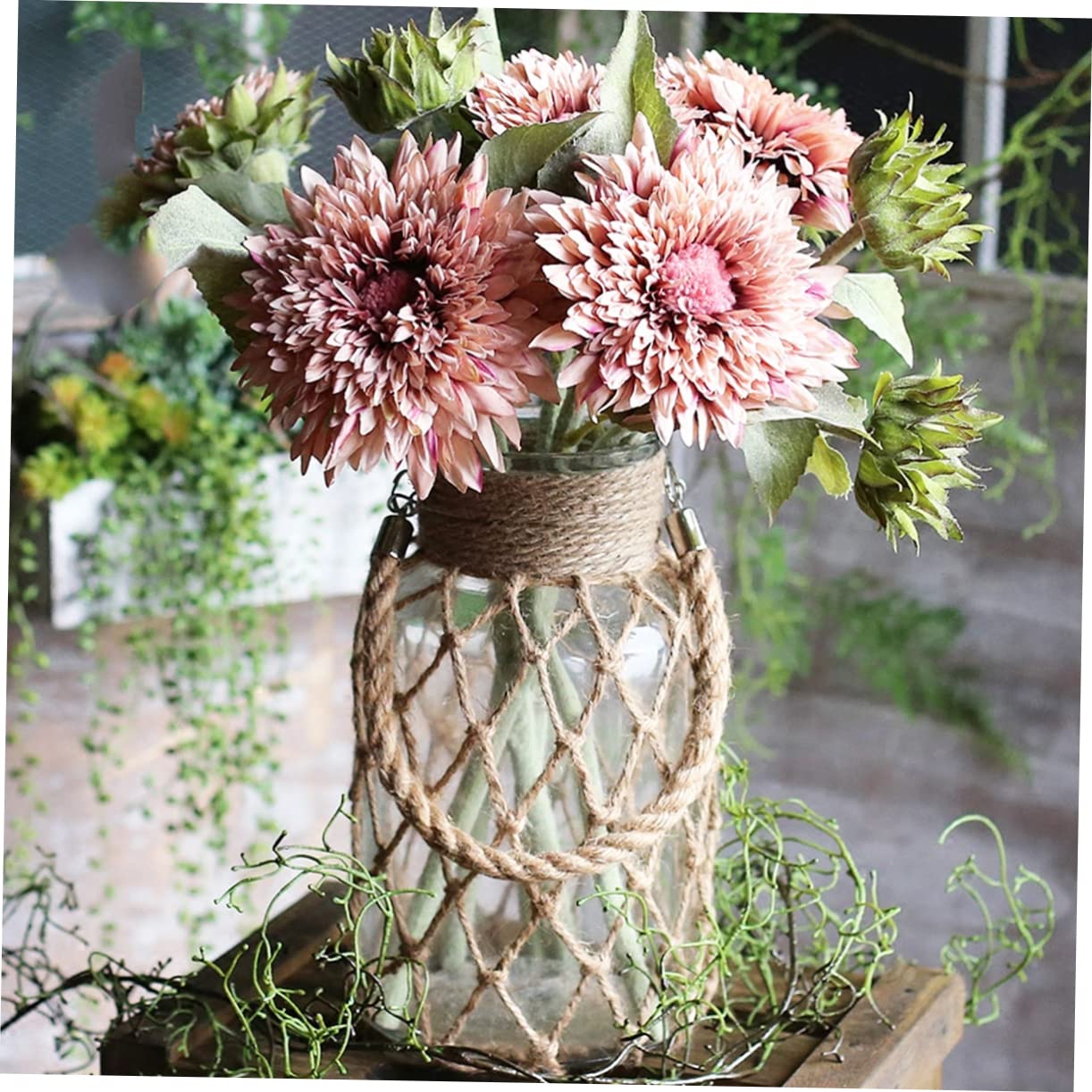 Amazon.co.jp: HOOTNEE ロープ編みデザインのガラス花瓶 水耕栽培用 Amazon.co.jp: HOOTNEE ロープ編みデザインのガラス花瓶 水耕栽培用